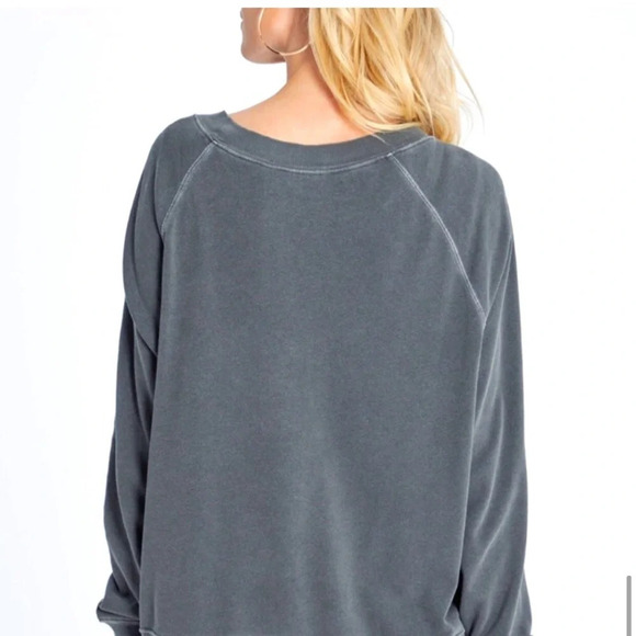 Wildfox Easy Does It Sweatshirt Charcoal Rainbow Medium Graphic Boho Oversized - Picture 4 of 9